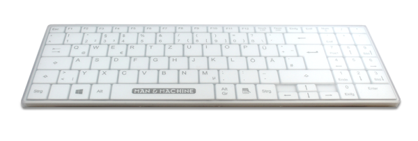 White washable It's Cool keyboard with transparent protective drape by Man & Machine