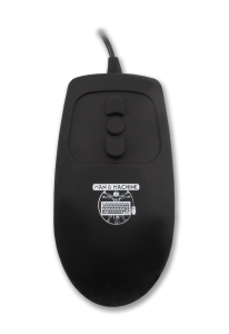 Black Mighty Mouse – IP68 waterproof and dustproof mouse with fully sealed, disinfectable surface - by Man & Machine