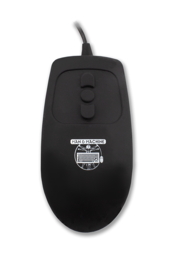 Black Mighty Mouse – IP68 waterproof and dustproof mouse with fully sealed, disinfectable surface - by Man & Machine