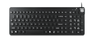 A black Man & Machine Really Cool keyboard with US layout is seen from the top