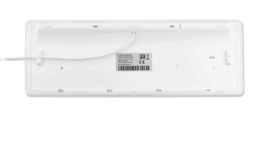 Y Cool keyboard with 38 cm quick-install cable, 150 cm extension, four routing options, and double strain relief